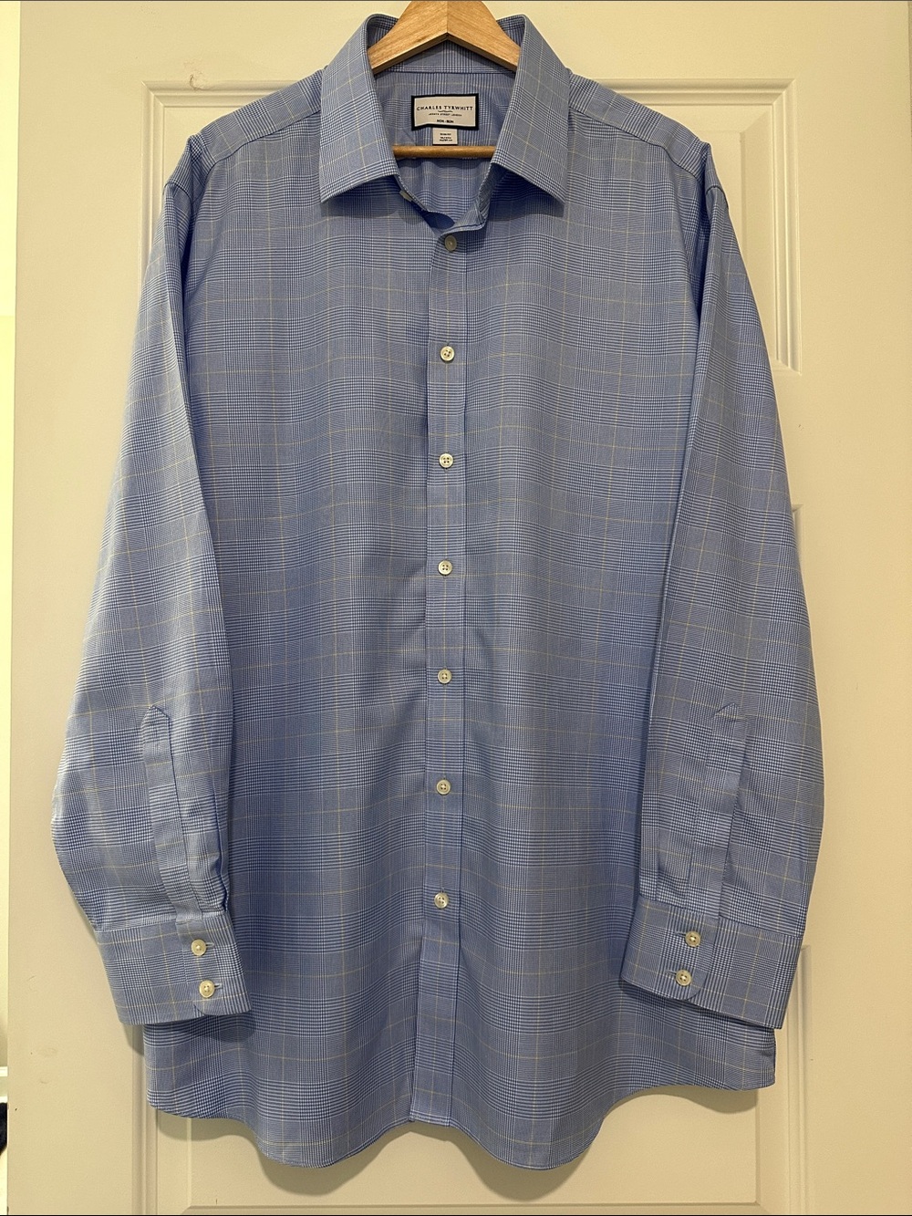 Charles Tyrwhitt Light Blue Windowpane Dress Shirt